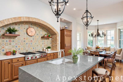 Honed Maserati Grey Marble island countertops
