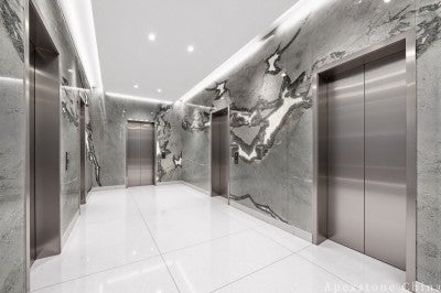 1 inch grey Marble wall hotel