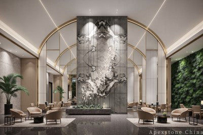 1 inch grey Marble wall hotel