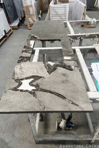 Honed Michelangelo Grey Marble tops