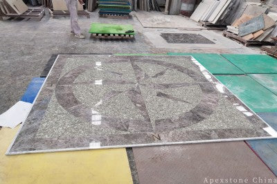 textured grey Limestone medallion