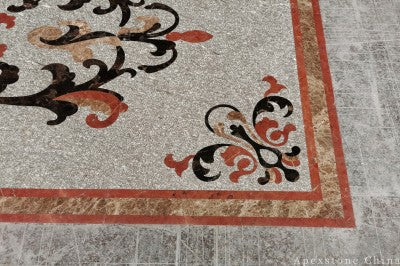 textured grey Limestone medallion