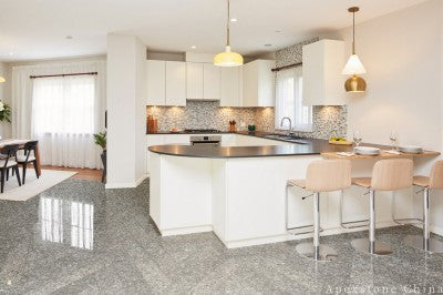 grey Limestone luxury tile kitchen floor