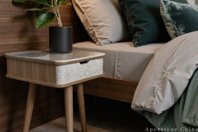 small grey Limestone nightstand
