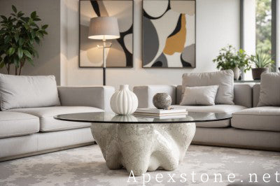 thin grey Marble tile living room floor