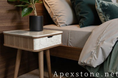 antique grey Marble nightstand