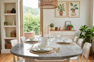 round grey Marble dining table