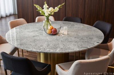 counter height grey Marble dining table