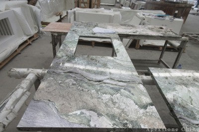 NaChu Green stone white Marble slabs
