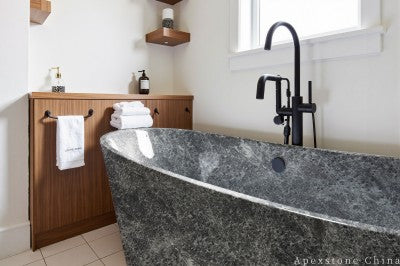 black Marble marble top bathtub shower
