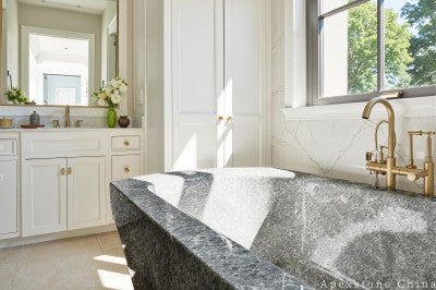 black Marble marble top bathtub shower