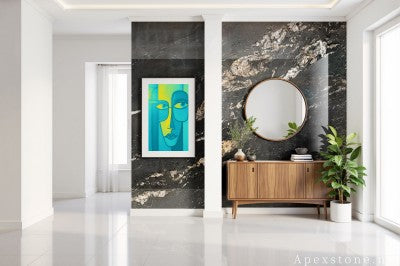 small black Granite floor entry hall