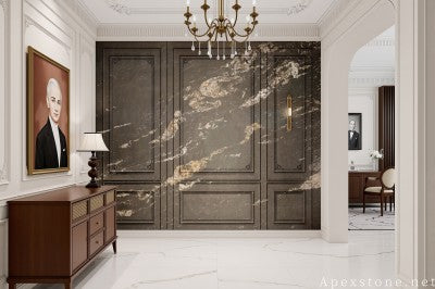 small black Granite floor entry hall