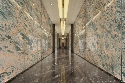sawn pink Marble wall office