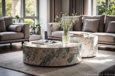 antique pink Marble coffee table