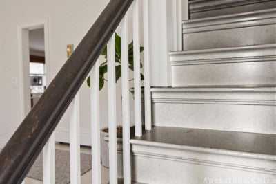 18x18 grey Marble wall staircase