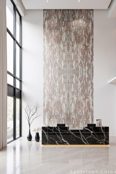 tumbled pink Marble wall mall
