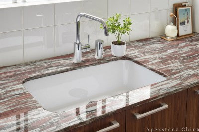 Custom Norwegian Rose kitchen countertops
