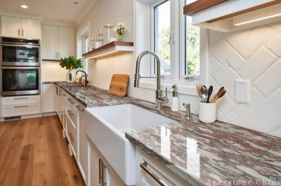 Custom Norwegian Rose kitchen countertops