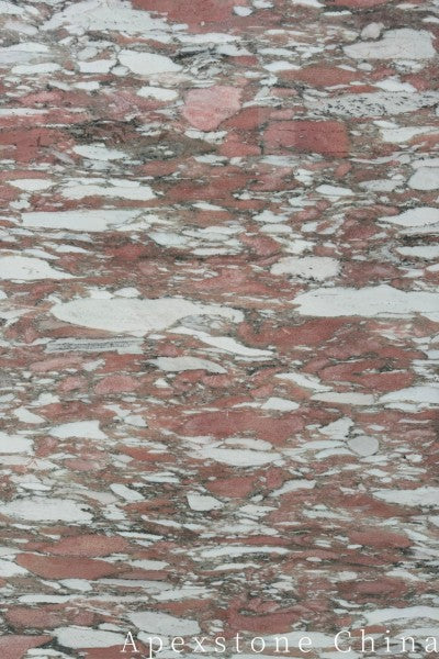 Leathered Norwegian Rose Marble island countertops