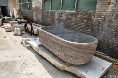 marble top Ocean Bue Travertine bathtub