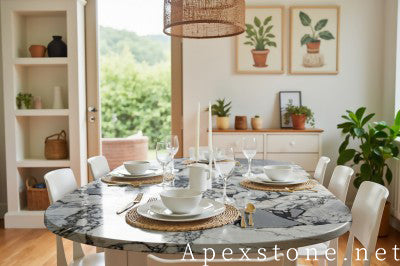 round grey Marble dining table