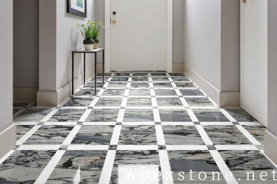 3/4 inch grey Marble floor entry hall