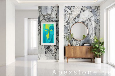 3/4 inch grey Marble floor entry hall
