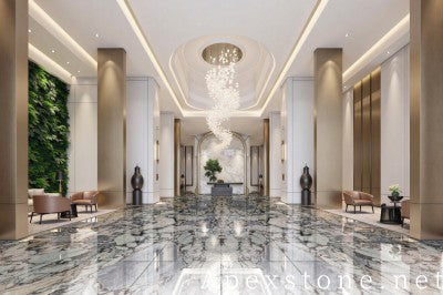 stacked stone grey Marble wall corridor
