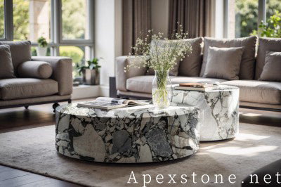 inlay grey Marble coffee table