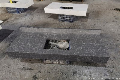 2 inch Ocean Storm quartz slabs