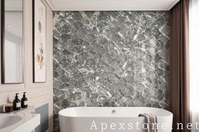 honed Olivium Grey Marble tiles