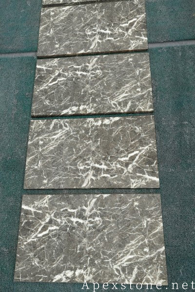 honed Olivium Grey Marble tiles