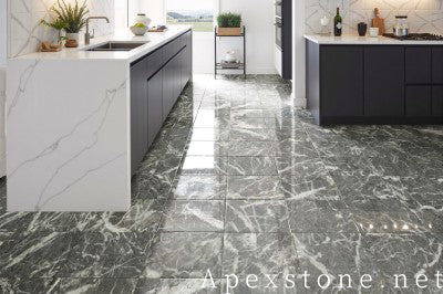 4 inch Olivium Grey Marble tiles