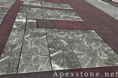 honed Olivium Grey Marble tiles