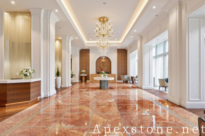 smooth orange Marble floor lounge