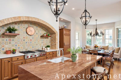 3cm Orange Peel Marble island countertops