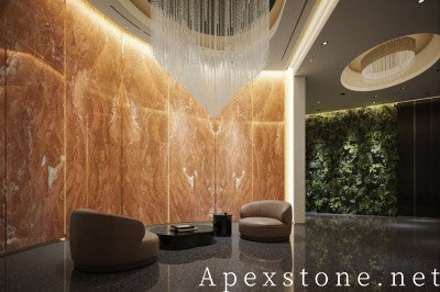 smooth orange Marble floor lounge