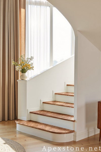 small orange Marble floor staircase