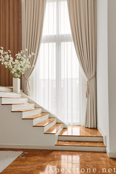 small orange Marble floor staircase