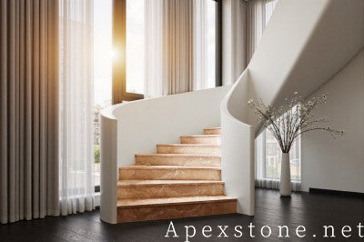 small orange Marble floor staircase