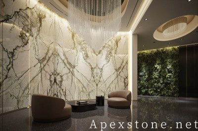 hexagon white Marble floor lounge