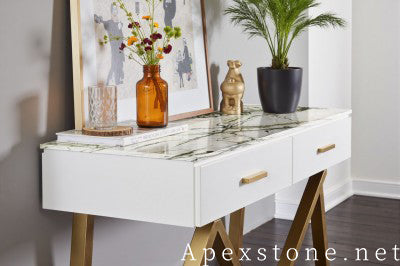 stacked stone veneer white Marble wall entry hall