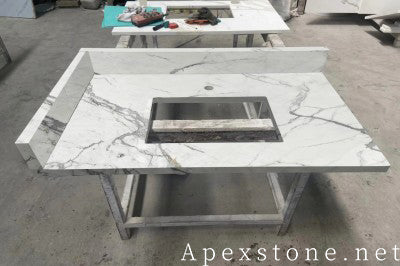 3cm white Marble vanity tops