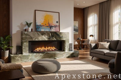 black Marble 50mm wall fireplace