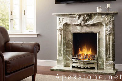 black Marble 50mm wall fireplace