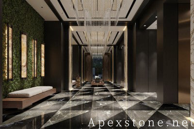 small Oriental Emperador Marble medallion