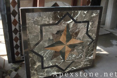 small Oriental Emperador Marble medallion