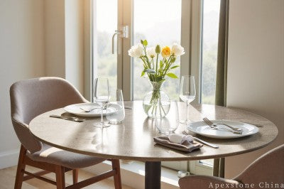 counter height grey Marble dining table