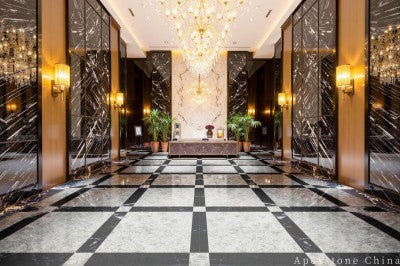 decorative grey Marble wall hotel